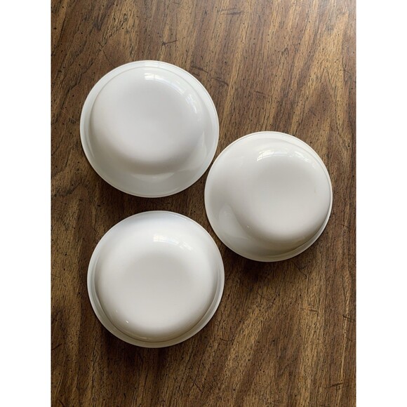 3 Corelle Bowls Green Stripe Floral Spray Spring Blossom Meadow Cereal Soup Vtg - Picture 3 of 10